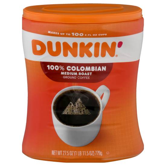 Dunkin' 100% Colombian Medium Roast Ground Coffee (27.5 oz)