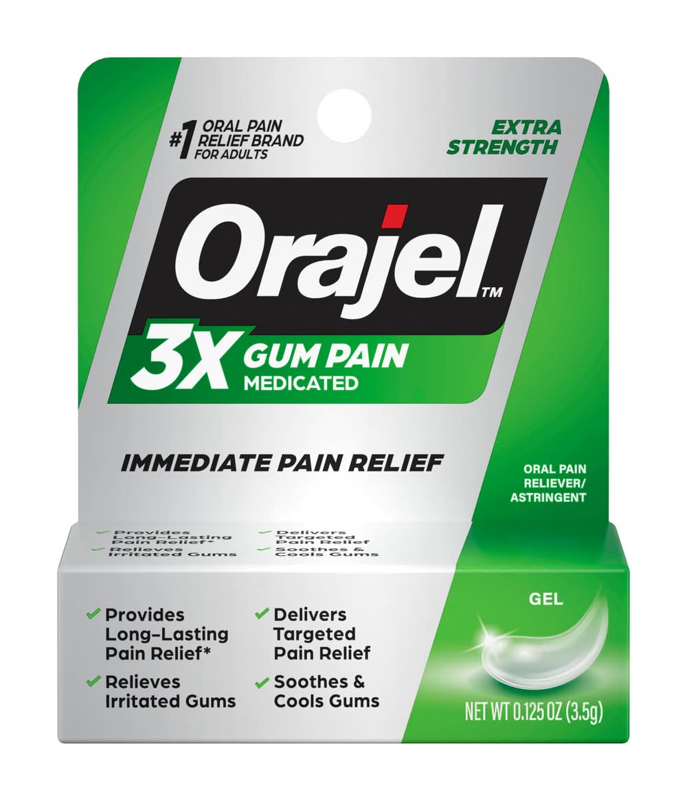 Orajel 3X Medicated Gum Pain Relief Gel (0.12 oz)