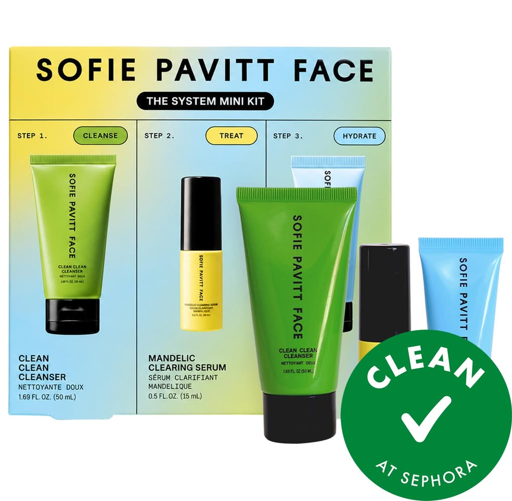 Sofie Pavitt Face 3 Step Acne-Safe Clear Skin System with Mandelic Acid