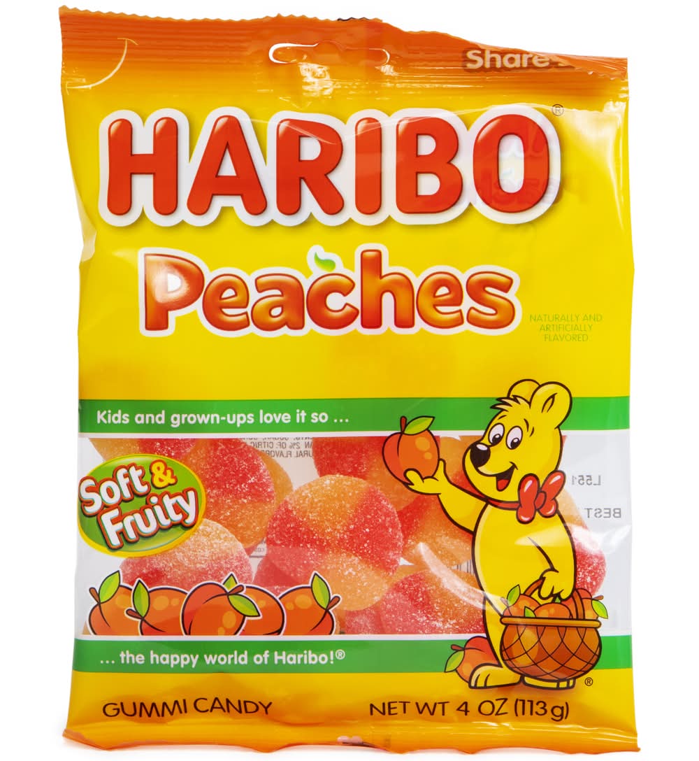 Haribo® Peaches™ Gummi Candy 4oz Bag