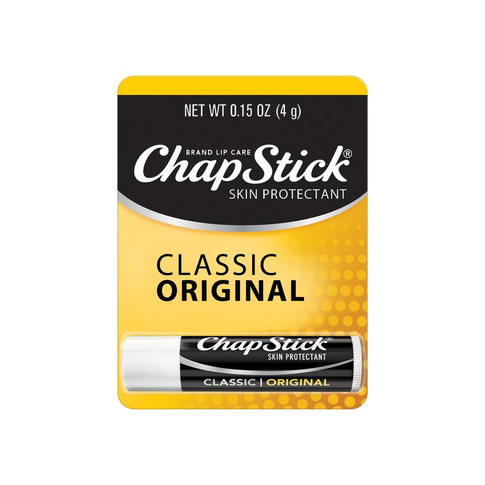 Chapstick Classic Regular Flavor, 0.15 Ounce Flavored Lip Balm Tube, 8-Hour Moisture, Refill - 12 Sticks