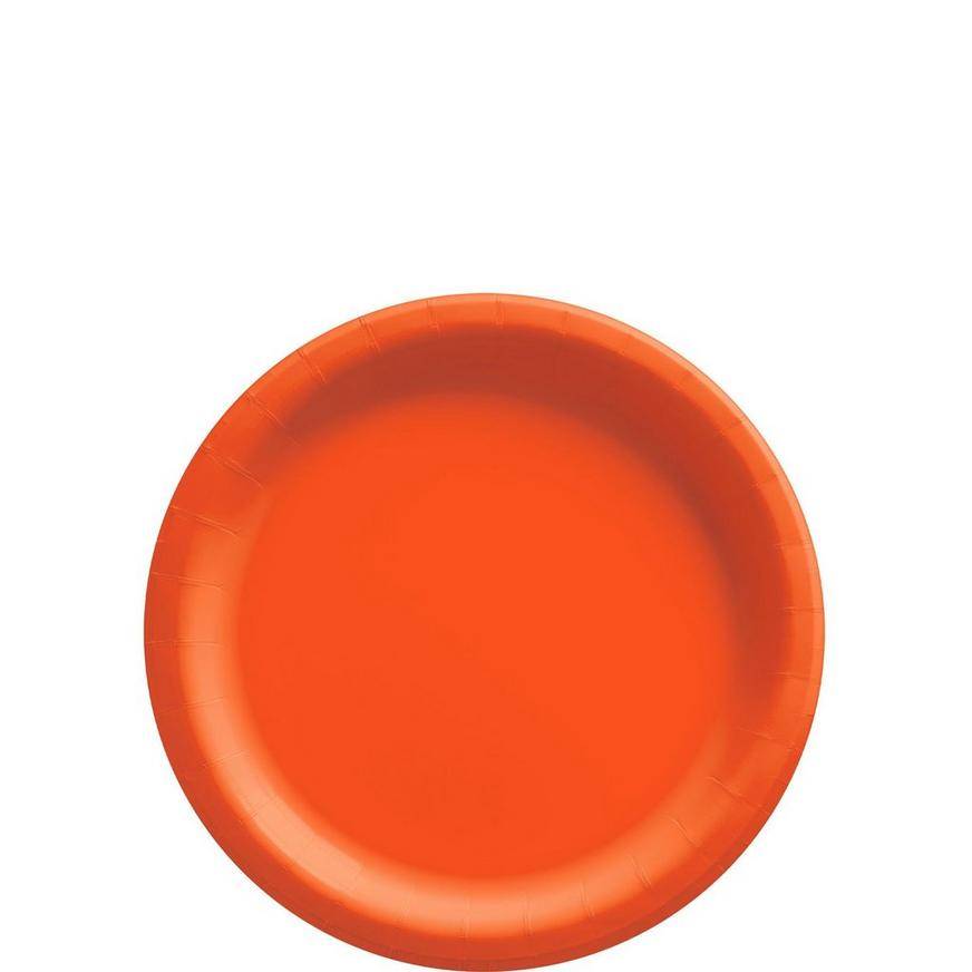 Party City Paper Dessert Plates, 6.75 in, Orange (50 ct)