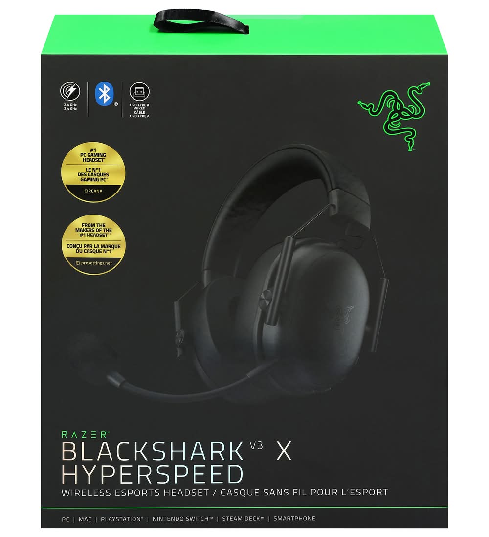 Razer V3 X Hyperspeed Wireless Esports Headset, Black