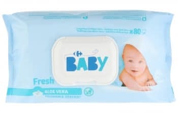 Toallitas bebé fres aloe vera Carrefour 80 ud.