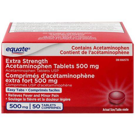 Equate Extra Strength Acetaminophen Tablets 500 mg (50 ct)