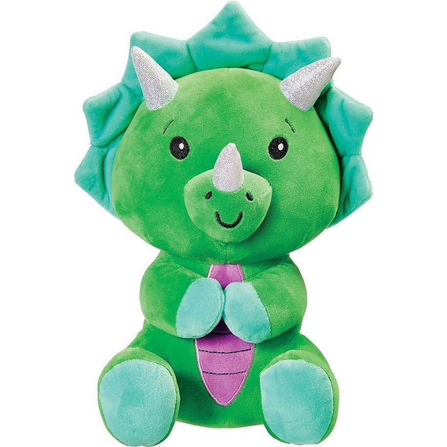 Party City Plush Dinosaur Balloon Weight (green-purple)