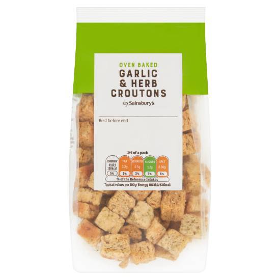 Sainsbury's Oven Baked Garlic & Herb Croutons (100g)