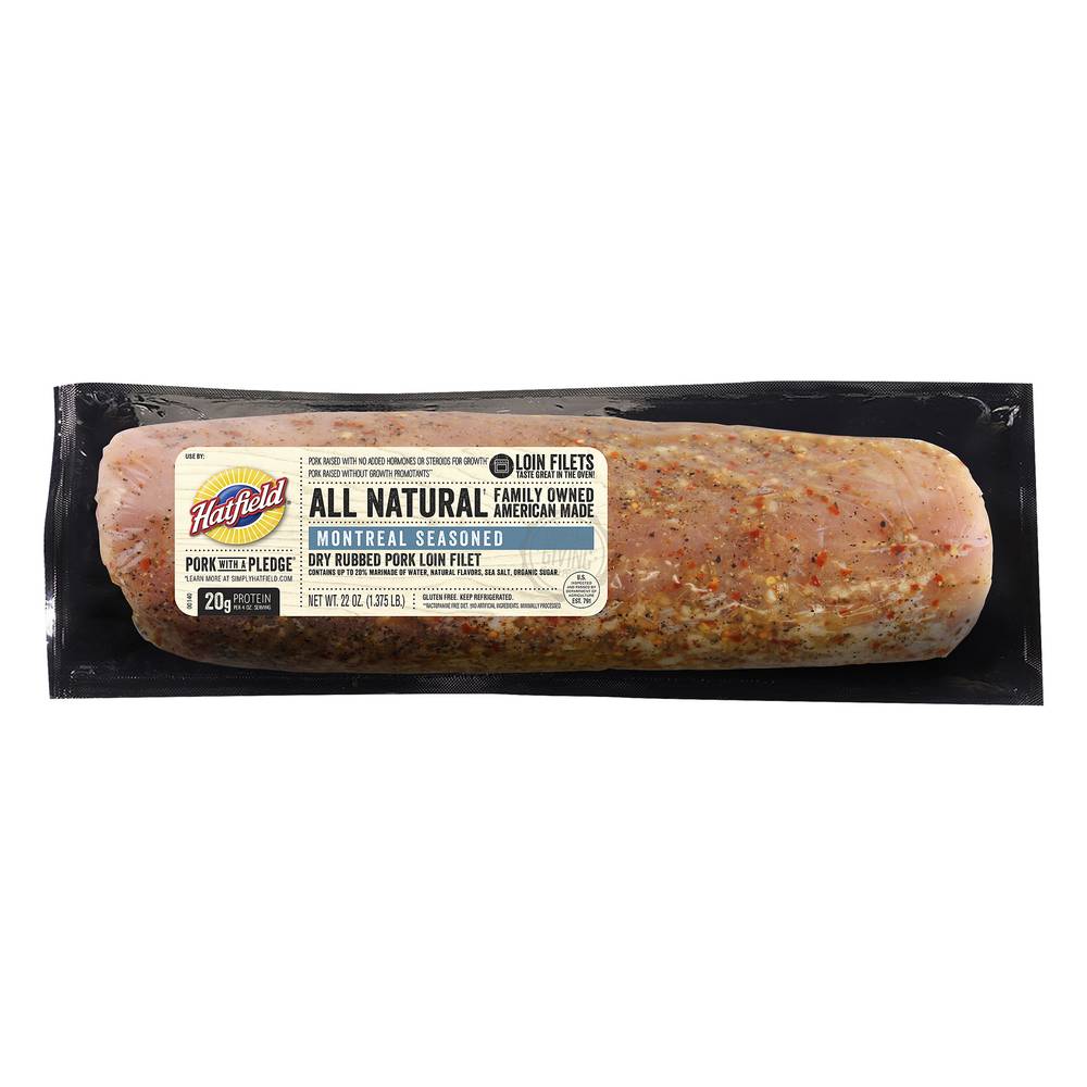 Hatfield All Natural Montreal Seasoned Pork Loin Filet (1.38 lbs)