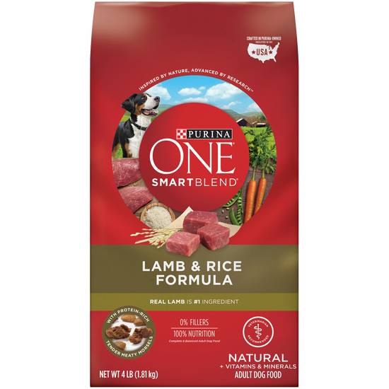 Purina ONE Dog Food Adult Lamb & Rice Formula (4 lb)