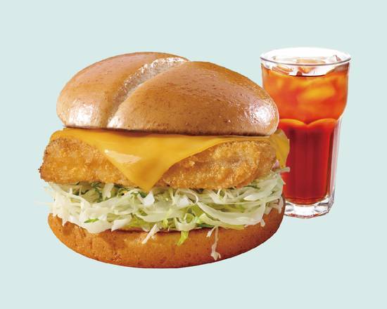 起司鱈魚漢堡組合餐  Cod Fish Burger with Cheese Combo