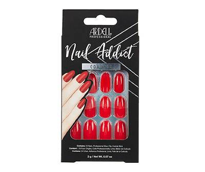 Ardell Cherry Red 24-Piece Nail Addict Colored Nails Set