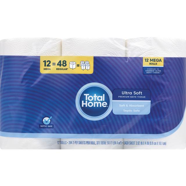 Total Home 2-ply Ultra Soft Bathroom Tissue Mega Rolls