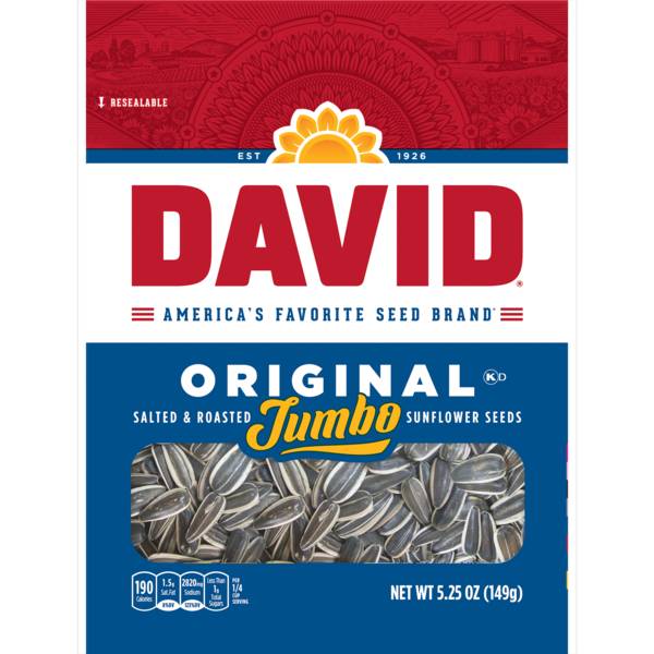 DAVID Roasted & Salted Jumbo Sunflower Seeds 5.25oz