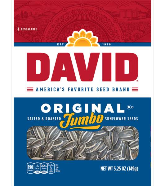 DAVID Roasted & Salted Jumbo Sunflower Seeds 5.25oz