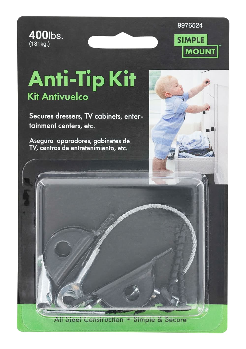 Hillman Black Furniture anti-tip kit