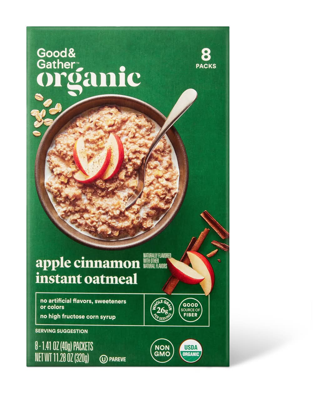 Good & Gather Organic Apple Cinnamon Instant Oatmeal Packets (1.41 oz)