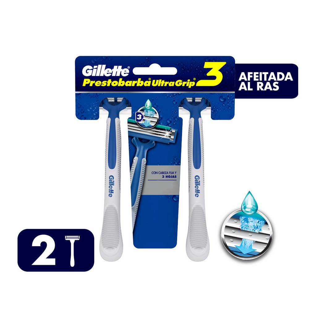 Gillette máquina afeitar desechable prestobarba ultragrip 3