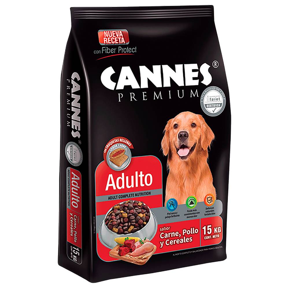 Cannes alimento perro adulto carne y cereales