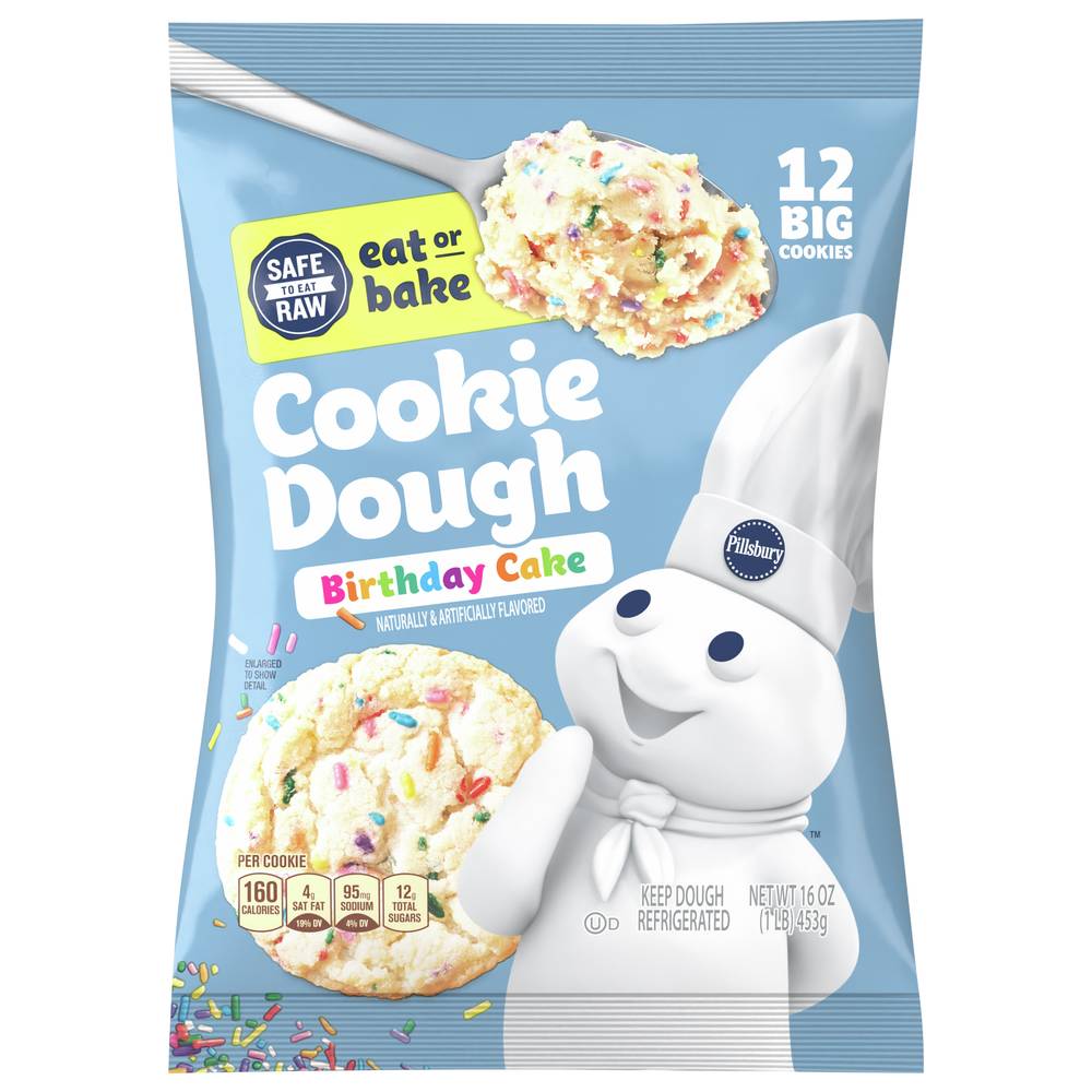 Pillsbury Birthday Cake Cookie Dough (16 oz, 12 ct)