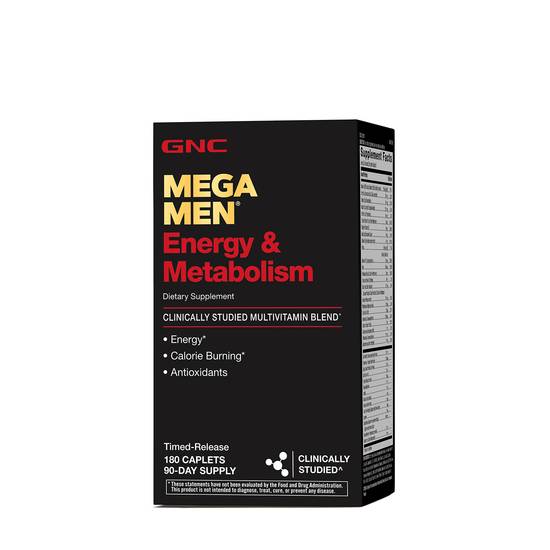 GNC Mega Men Energy & Met Multi Caplets - 180 ct