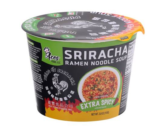 Aces Food · Extra Spicy Sriracha Ramen Noodle Soup (3.8 oz)