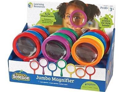 Learning Resources Primary Science Plastic Magnifiers, Assorted Colors, 12/Set (LER 2775)