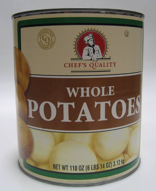 Chef's Quality - Whole White Potatoes 90/110 ct - #10 cans