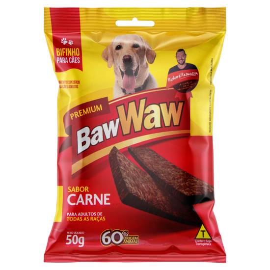 Baw waw bifinho premium sabor carne para cães adultos