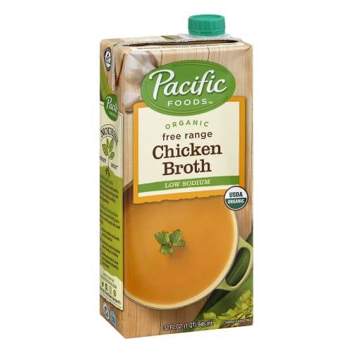 Organic Low Sodium Chicken Broth Pacific 32 oz
