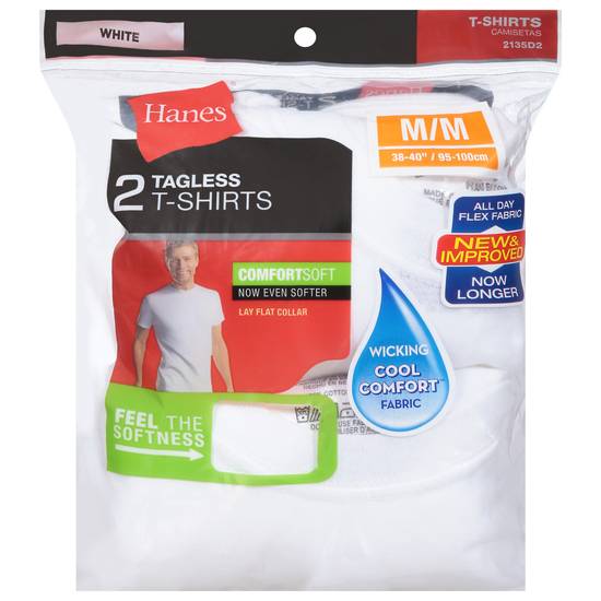 Hanes White Comfortsoft Tagless T-Shirts M/M