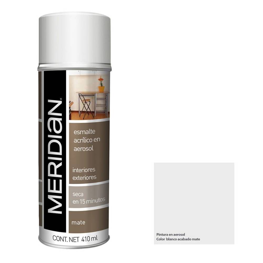 Esmalte acrílico en aerosol meridian blanco mate (410 ml)
