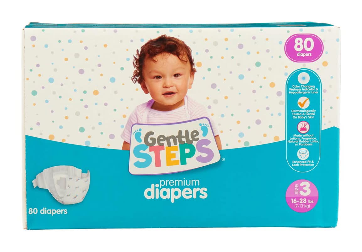 Gentle Steps Premium Baby Diapers Size 5 88 Ct
