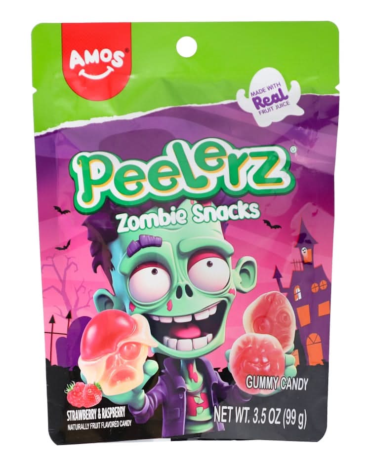 Peelerz Zombie Snacks Strawberry And Raspberry Flavored Gummy Candy