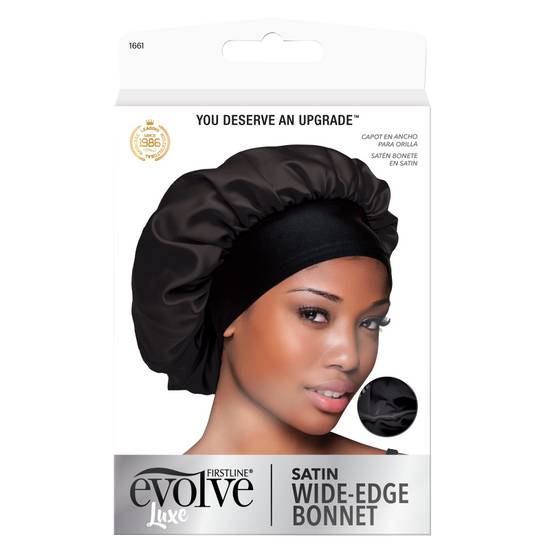 Evolve Satin Wide-Edge Black Bonnet