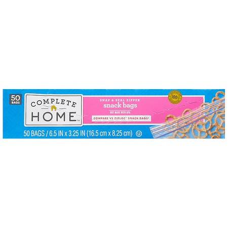 Complete Home Snack Bags Reclosable (50 ct)