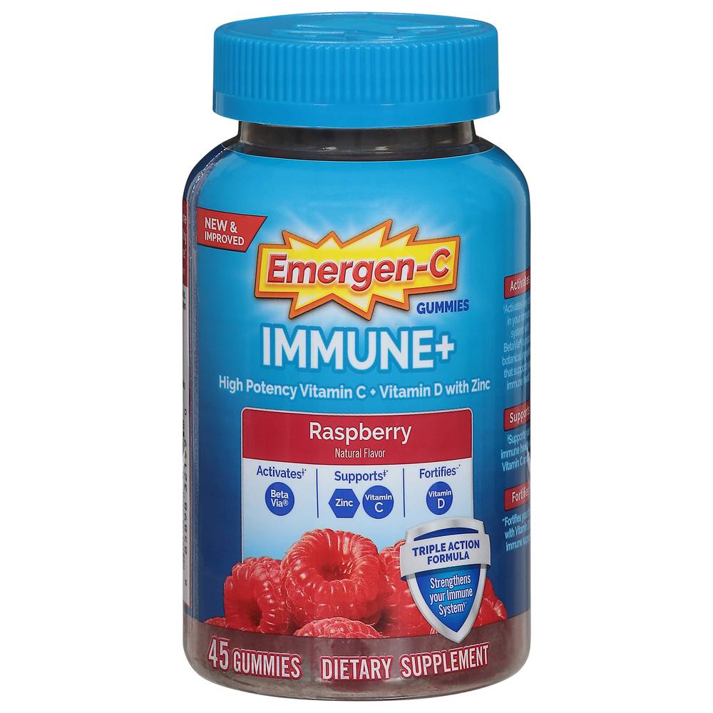 Emergen-C Immune+ Triple Action Gummies (raspberry)