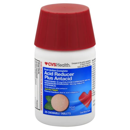 Cvs Health Acid Reducer Plus Antacid Cool Mint Flavor Chewable Tablets