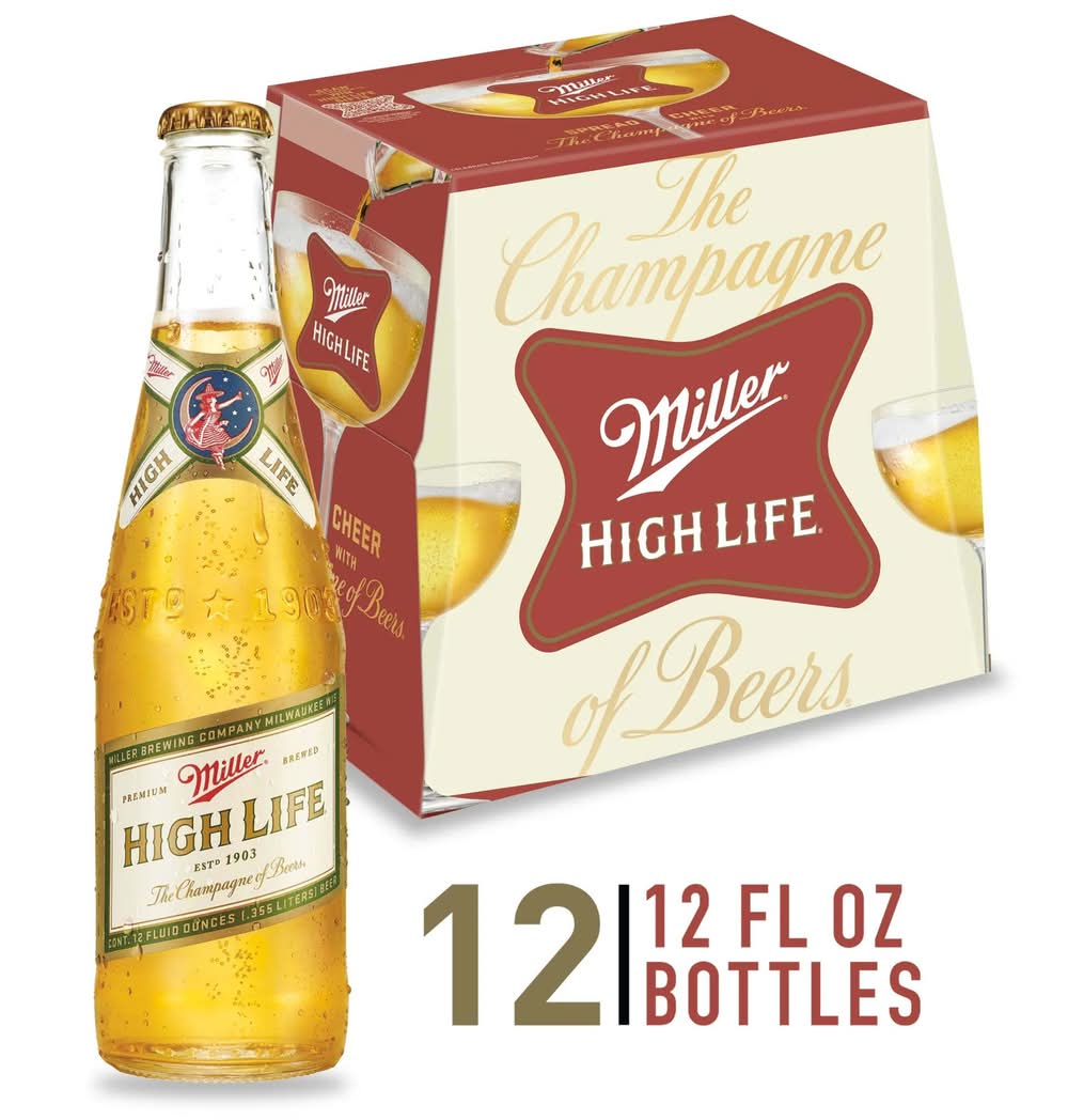 Miller High Life Lager Beer (12 x 12 fl oz)