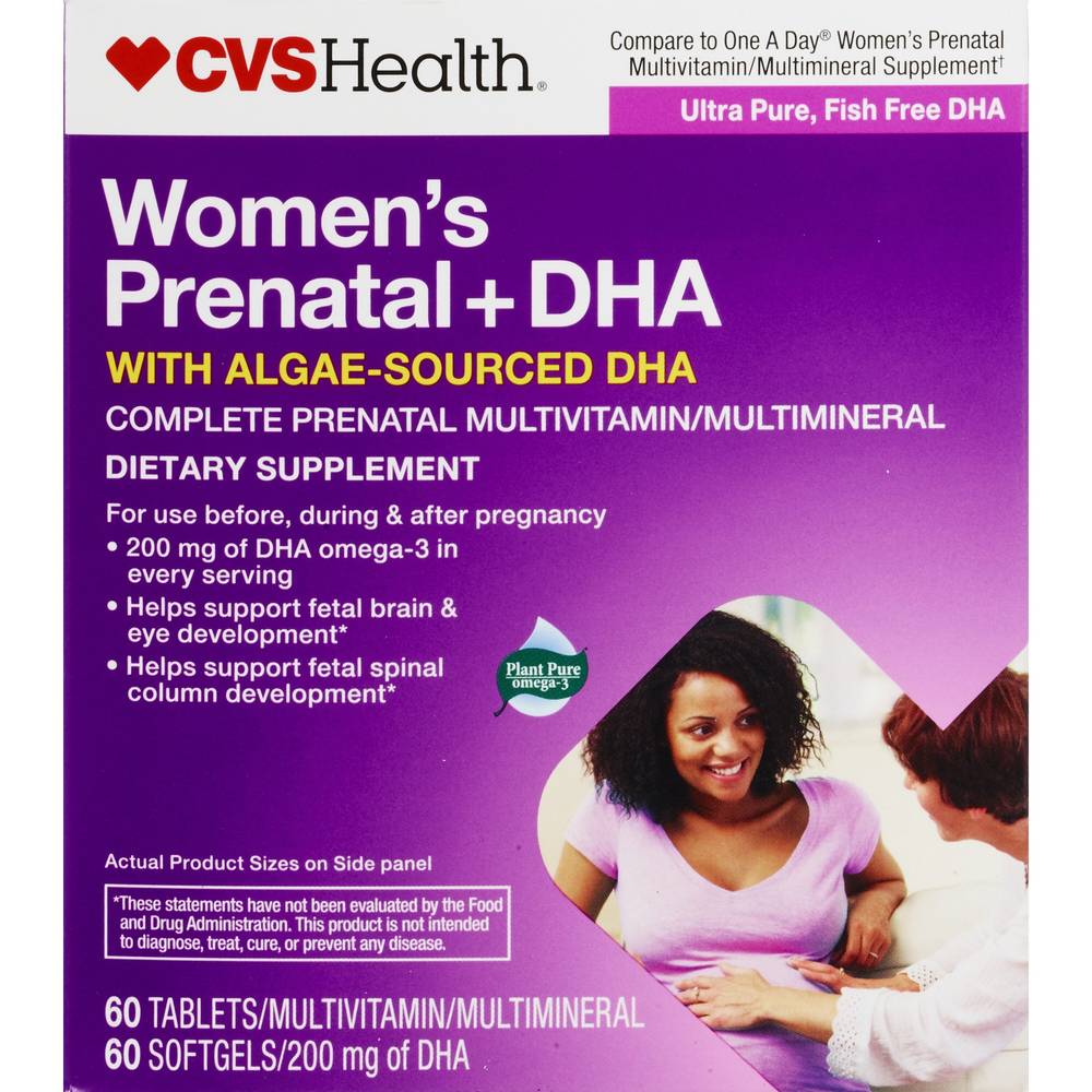 CVS Health Women's Prenatal + DHA Tablets/Softgels, 120 CT