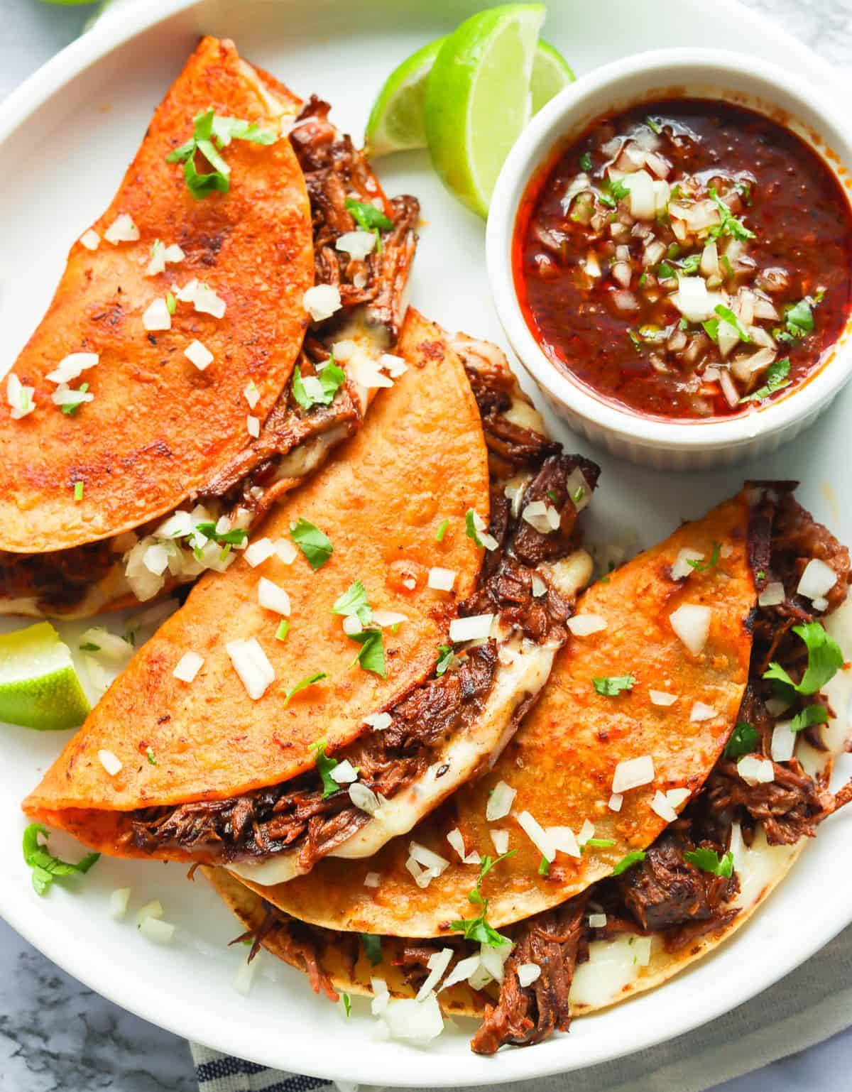 Order Tacos de Birria food online from Ideal Market store, Baton Rouge on bringmethat.com