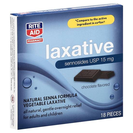 Rite Aid Chocolate Flavored Laxative 15 mg (18 ct)