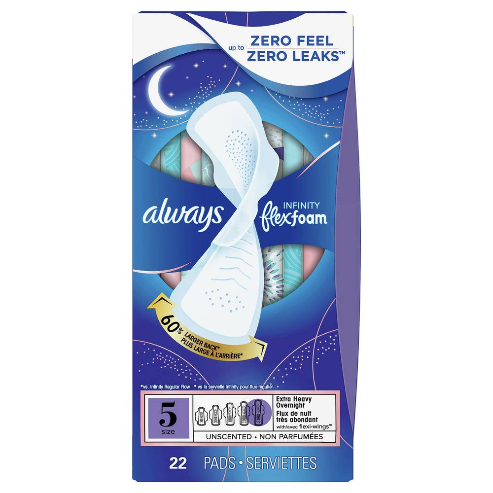 Always Extra Heavy Overnight Pads (22 ct)