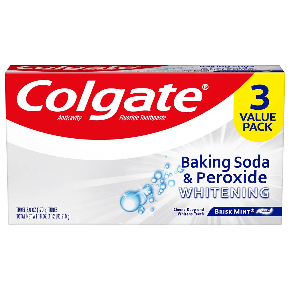 Colgate Baking Soda and Peroxide Whitening Toothpaste (3 ct)