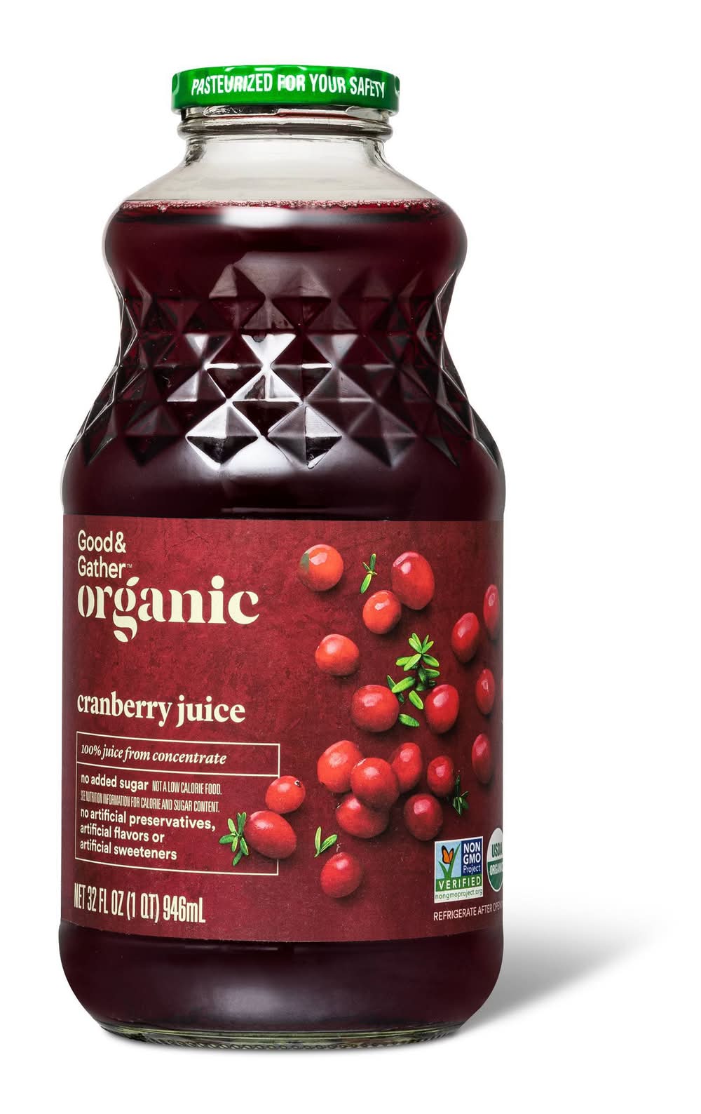 Good & Gather Organic 100% Juice From Concentrate, Cranberry (32 fl oz)