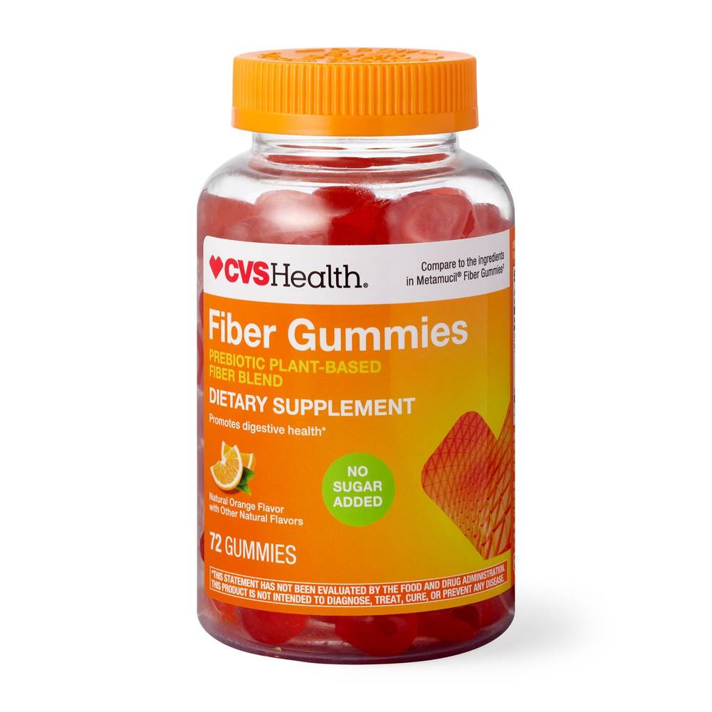 CVS Health Prebiotic Plant-Based Fiber Blend Gummies, Orange (72 ct)