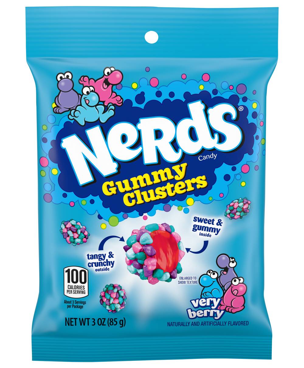 Nerds Gummy Clusters Sweet Candy, Very Berry (3 oz)