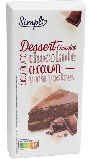 Chocolat pâtissier dessert SIMPL - les 2 tablettes de 200g