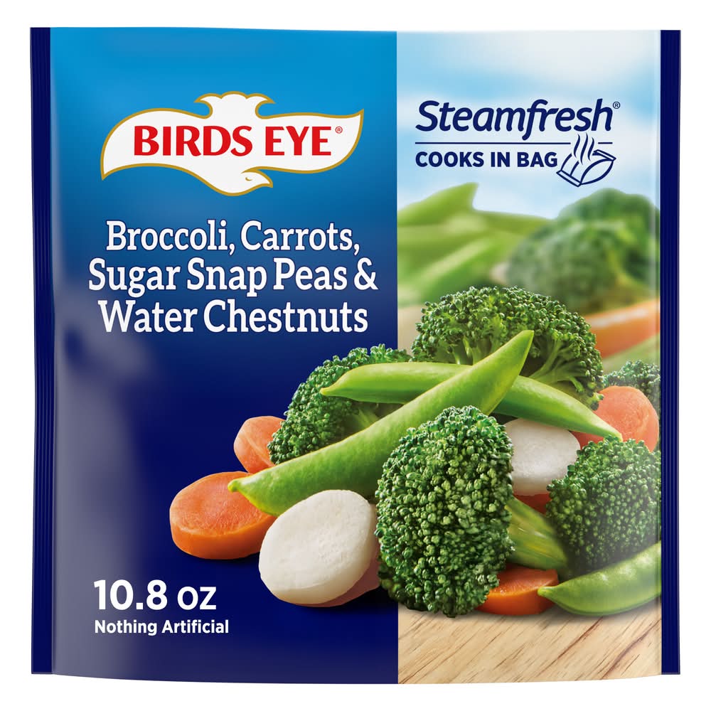 Birds Eye Steamfresh Broccoli Carrots Sugar Snap Peas & Water Chestnuts (10.8 oz)