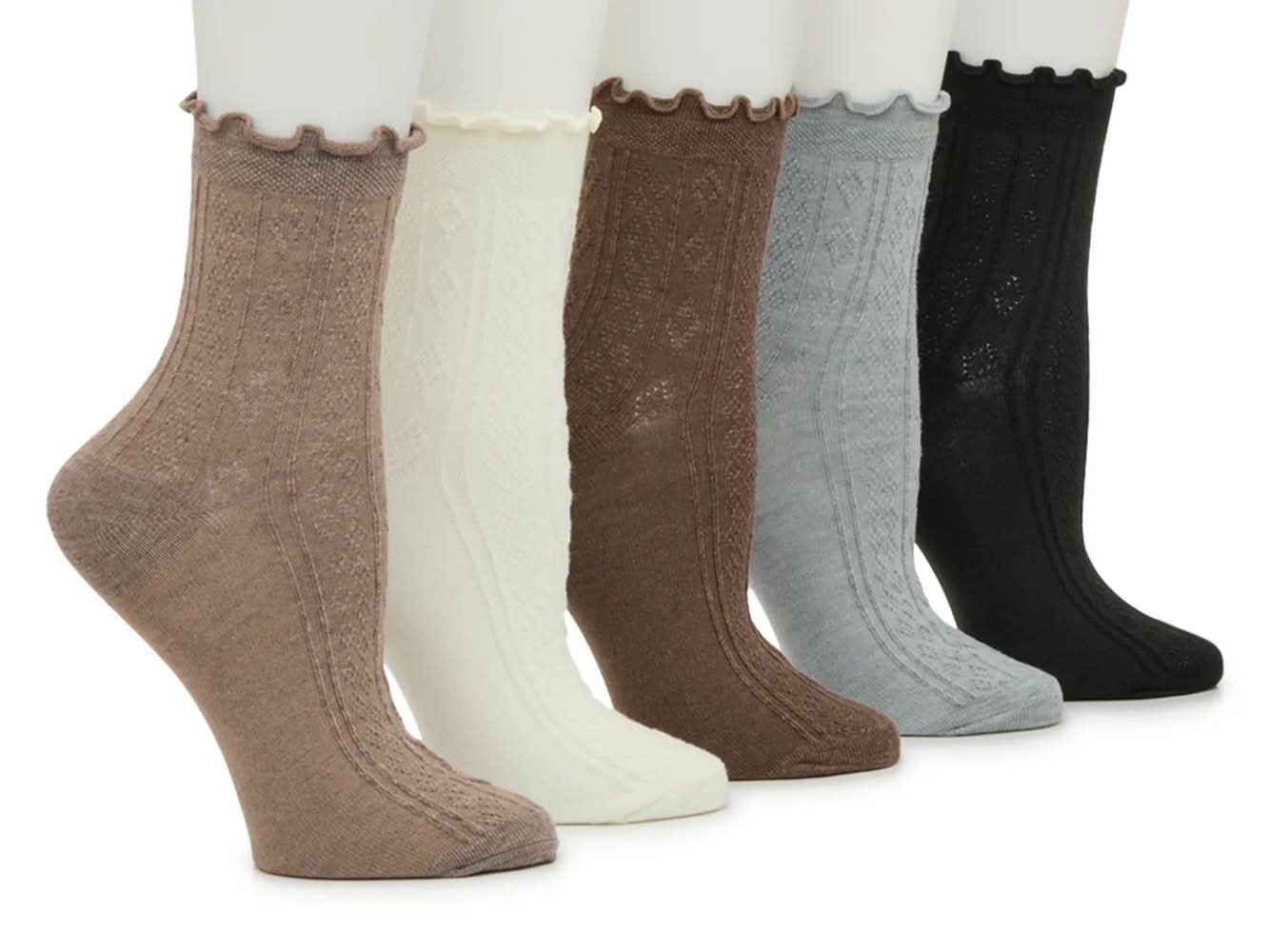 Kelly & Katie Neutral Pontelle Women's Ankle Socks - 5 Pack (Multicolor One Size)