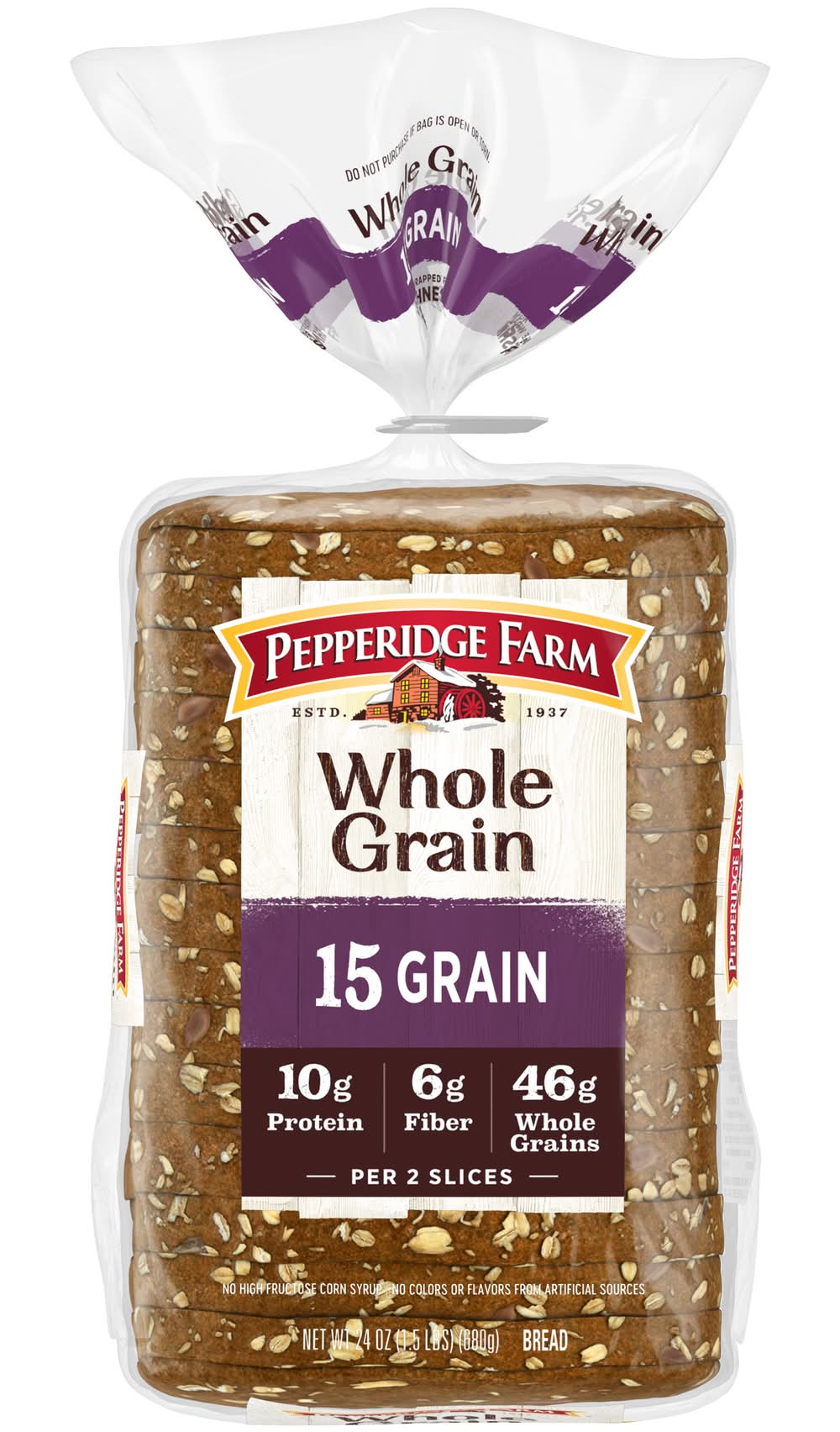 Pepperidge Farm Whole Grain Bread Slices (24 oz, 15 ct)